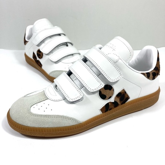 Isabel Marant Beth Low Top Sneaker White Leopard EU 37 NEW - Picture 15 of 17